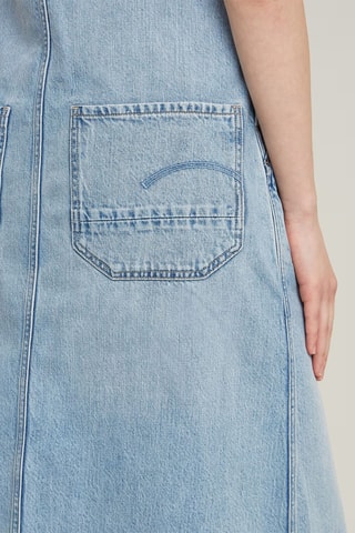 Vestido-jardineiras regular em ganga Midi Dungaree - Azul-claro