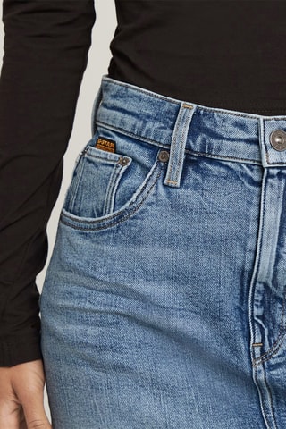 Minissaia regular em ganga Viktoria Clean Edge - Azul