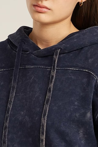 Sweat loose em algodão biológico Overdyed - Azul-escuro