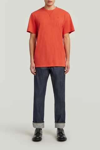 T-shirt regular em algodão biológico Nifous - Vermelho