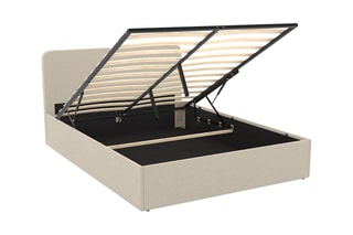 Cama com arrumação e sommier Louise - Bege