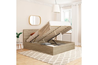 Cama com arrumação Sicilia - Imitação de madeira