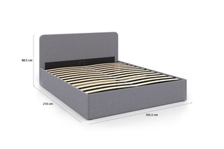Cama com arrumação e estrado Louise Cinzento