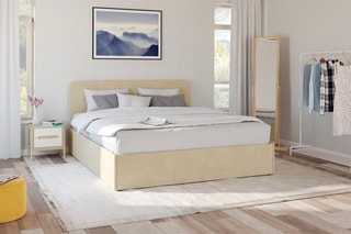 Cama com arrumação e sommier Louise - Bege