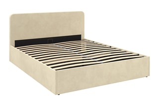 Cama com arrumação e sommier Louise - Bege
