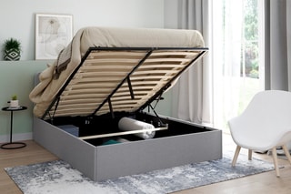 Cama com arrumação e estrado Louise Cinzento