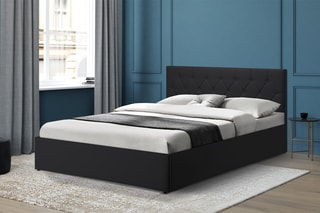 Cama com arrumação e sommier Hannah - Preto