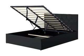 Cama com arrumação e sommier Hannah - Preto