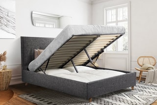 Cama com arrumação e sommier Luléa - Antracite