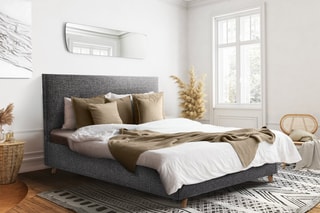Cama com arrumação e sommier Luléa - Antracite