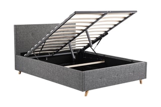 Cama com arrumação e sommier Luléa - Antracite