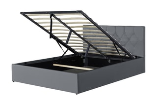 Cama com arrumação e sommier Austin - Cinzento