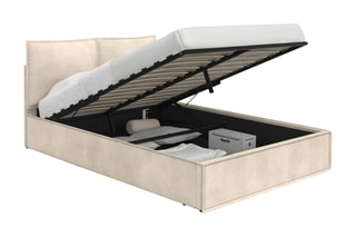 Cama com arrumação com sommier Lilou - Área de deitar 140 x 190 cm