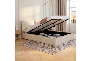 Cama com arrumação com sommier Lilou - Área de deitar 160 x 200 cm