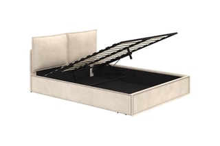 Cama com arrumação com sommier Lilou - Área de deitar 160 x 200 cm