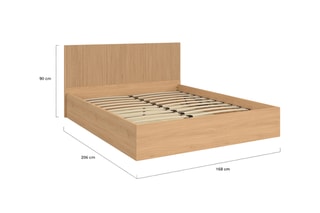 Cama com arrumação e sommier Faustine - Área de deitar 160 x 200 cm