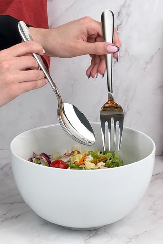 2 talheres para salada em aço inoxidável