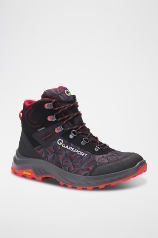 Leren Hoge Trekkingschoenen Sparrow - Zwart en Rood