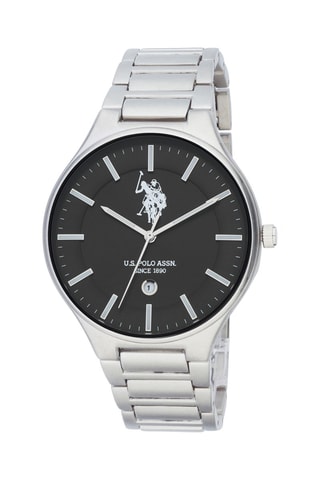 Stalen Quartz Horloge Zilverkleurig en Zwart