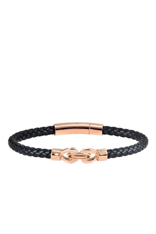 Armband Leer en Doublé Roségoud