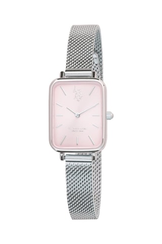 Metalen Quartz Horloge - Zilverkleurig en Roze