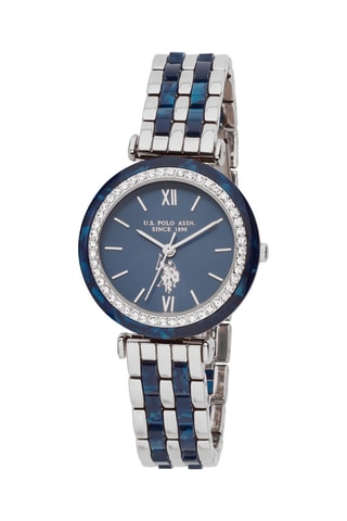 Hars Quartz Horloge 
Zilverkleurig en Blauw