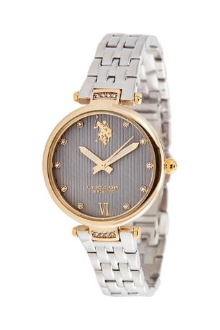 Stalen en Doublé Geelgoud Quartz Horloge