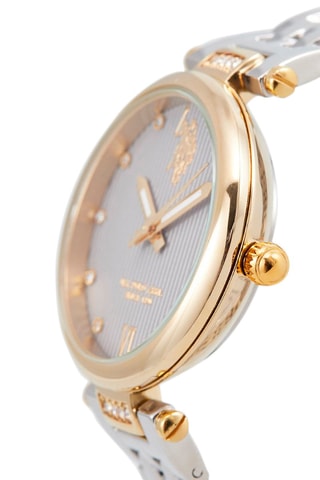 Stalen en Doublé Geelgoud Quartz Horloge