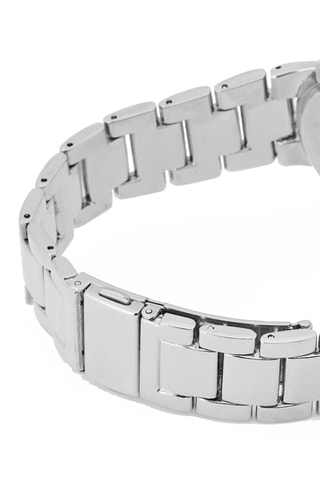 Metalen Quartz Horloge Zilverkleurig en Donkergroen