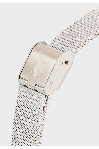 Stalen Quartz Horloge 
Zilverkleurig en Wit