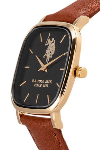 Leren Quartz Horloge Camel en Zwart