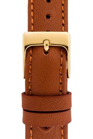 Leren Quartz Horloge Camel en Zwart