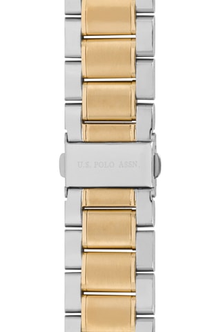 Stalen en Doublé Geelgoud Quartz Horloge - Chronograaf - Zilverkleurig en Goudkleurig