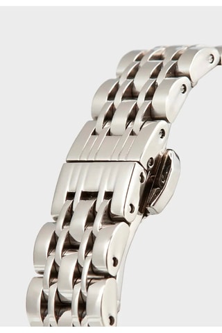Stalen Quartz Horloge Zilverkleurig en Donkerblauw