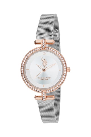 Stalen en Doublé Roségoud Quartz Horloge- Zilverkleurig en Roségoudkleurig