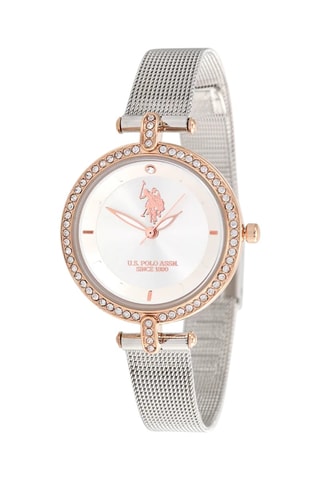 Stalen en Doublé Roségoud Quartz Horloge- Zilverkleurig en Roségoudkleurig