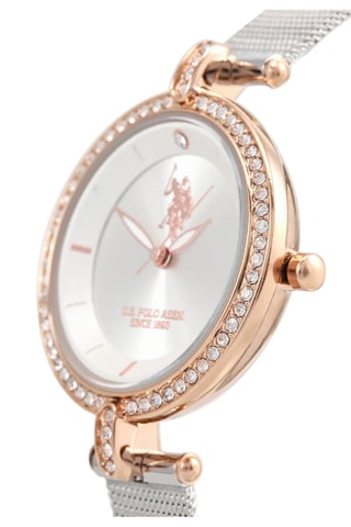 Stalen en Doublé Roségoud Quartz Horloge- Zilverkleurig en Roségoudkleurig