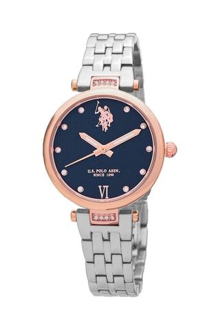 Stalen en Doublé Roségoud Quartz Horloge