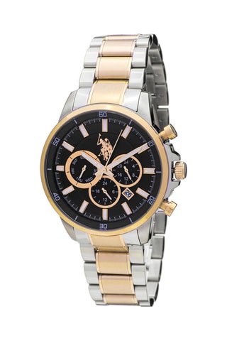 Quartz Horloge van Staal - Chronograaf Zilverkleurig en Goudkleurig