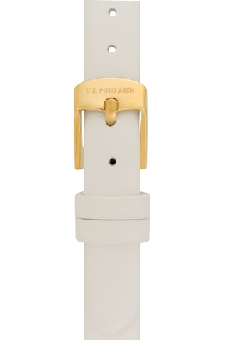 Leren Quartz Horloge - Beige en Goudkleurig