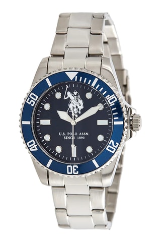Metalen Quartz Horloge - Zilverkleurig en blauw
