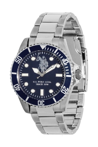 Metalen Quartz Horloge - Zilverkleurig en blauw