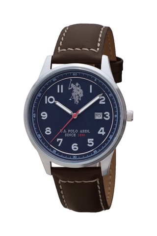 Leren Quartz Horloge met Clutch