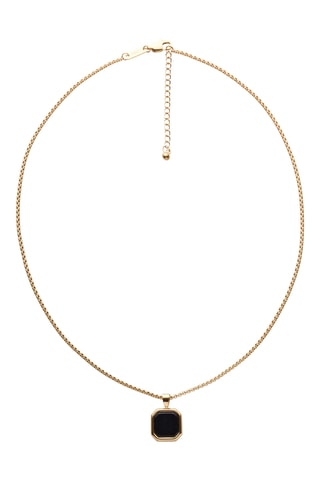 Ketting verguld messing - Onyx