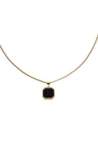 Ketting verguld messing - Onyx