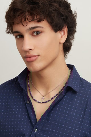 Ketting -  Zilverkleurig, Wit