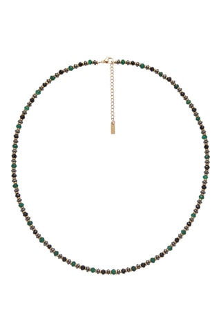 Ketting verguld messing - Hematiet, Onyx en Agaat