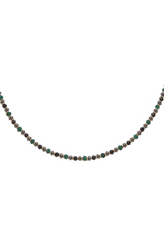 Ketting verguld messing - Hematiet, Onyx en Agaat