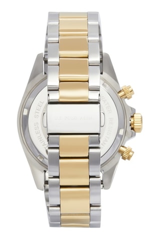 Verguld Messing Horloge - Tachymeter- Zilverkleurig en Goudkleurig