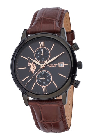 Leren Horloge - Chronograaf - Bruin en Zwart